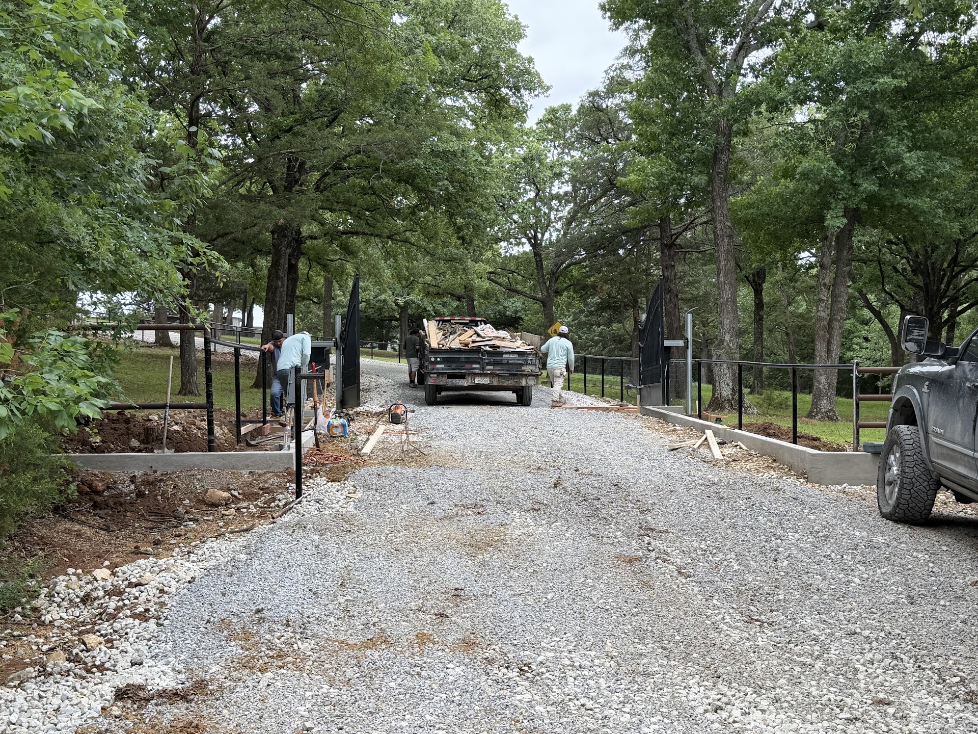 Estate entrance gates under construction